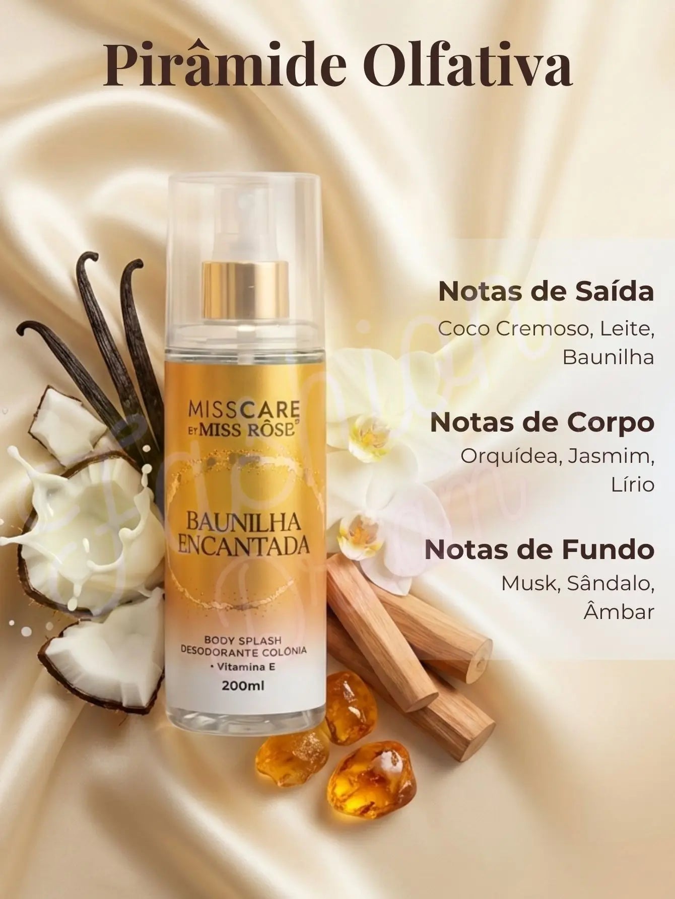 Body Splash Baunilha Encantada — Colônia Feminina 200ml