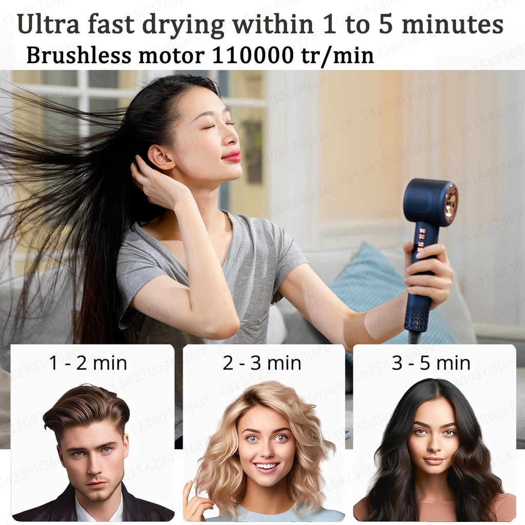 Secador de Cabelo Profissional 220V — Íons Negativos, Sem Hélice, Motor Brushless