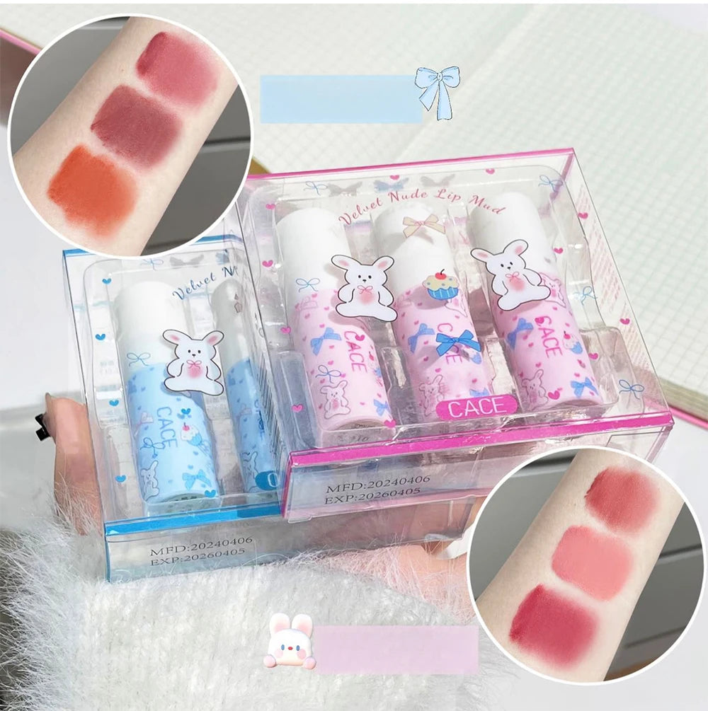 Kit Batom Matte Veludo Little Bunny - Textura Sedosa Longa Duração