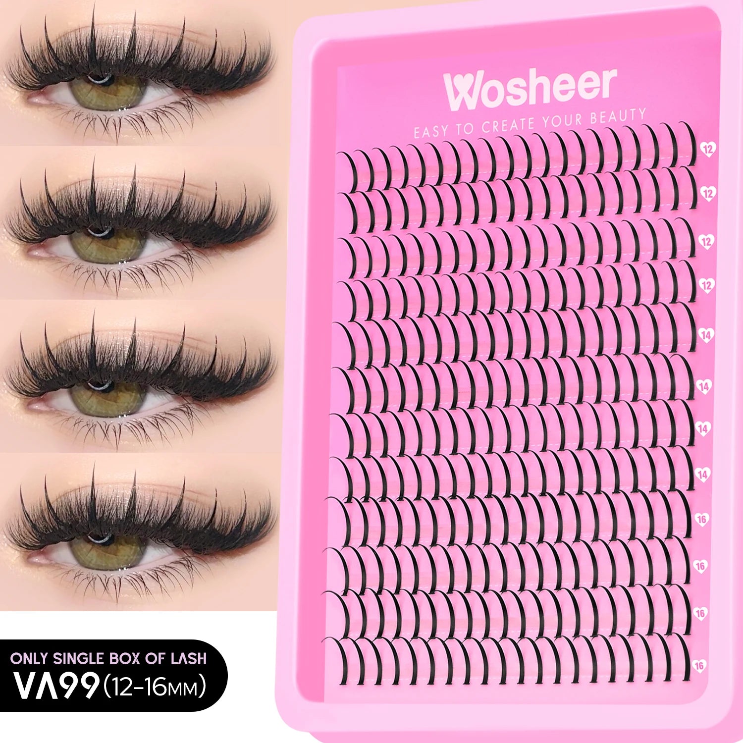WOSHEER Kit de Cílios Spike - Extensão DIY Volume e Manga