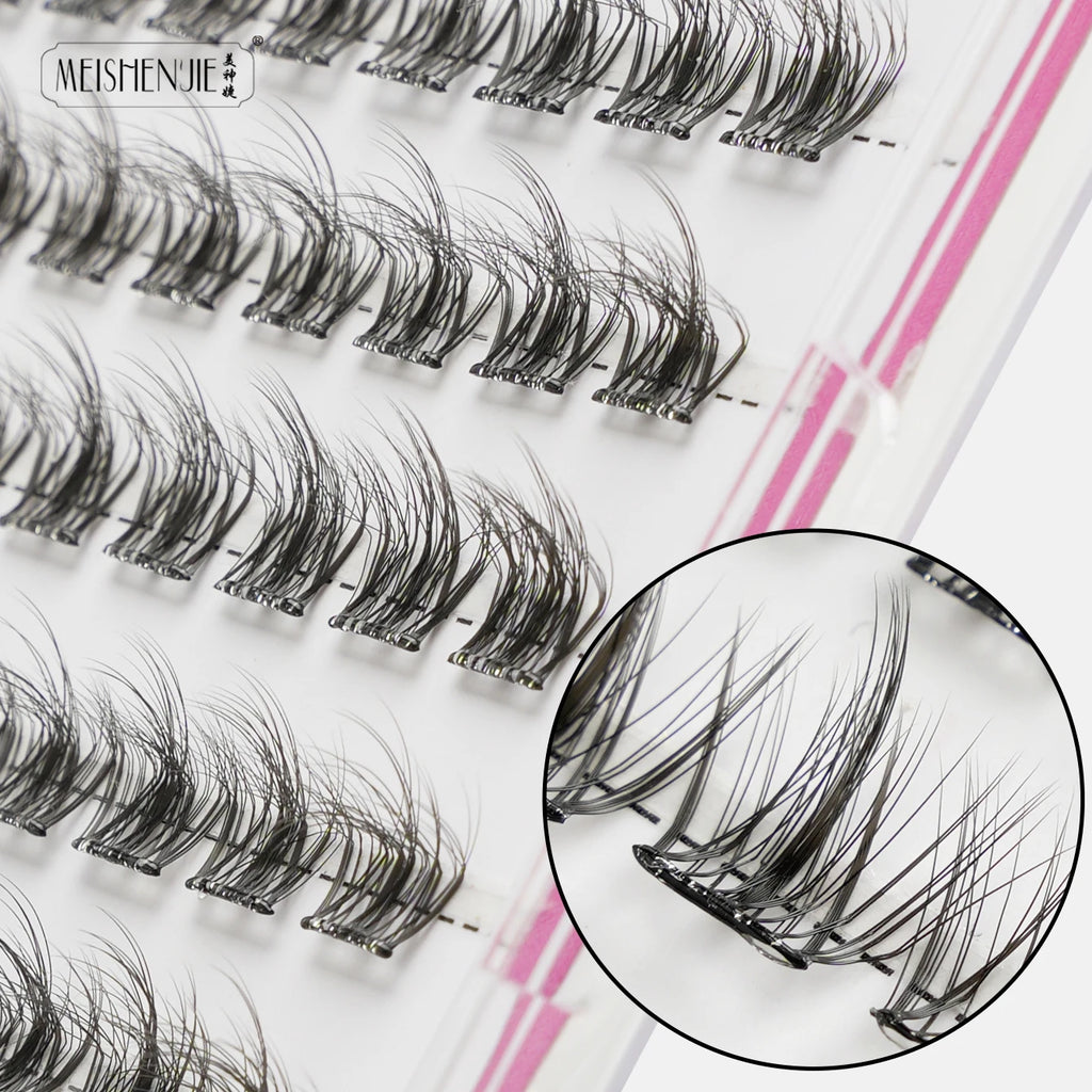MEISHENJIE Cílios Postiços Adesivos 100 PCS - Extensão de Cílios DIY Sem Cola, Individual, Faux Cils