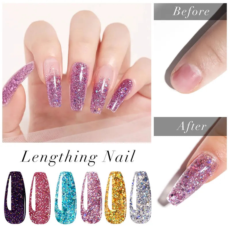 Kit Completo de Gel para Unhas com Lâmpada LED 6W - Extensão e Decoração 3D para Iniciantes