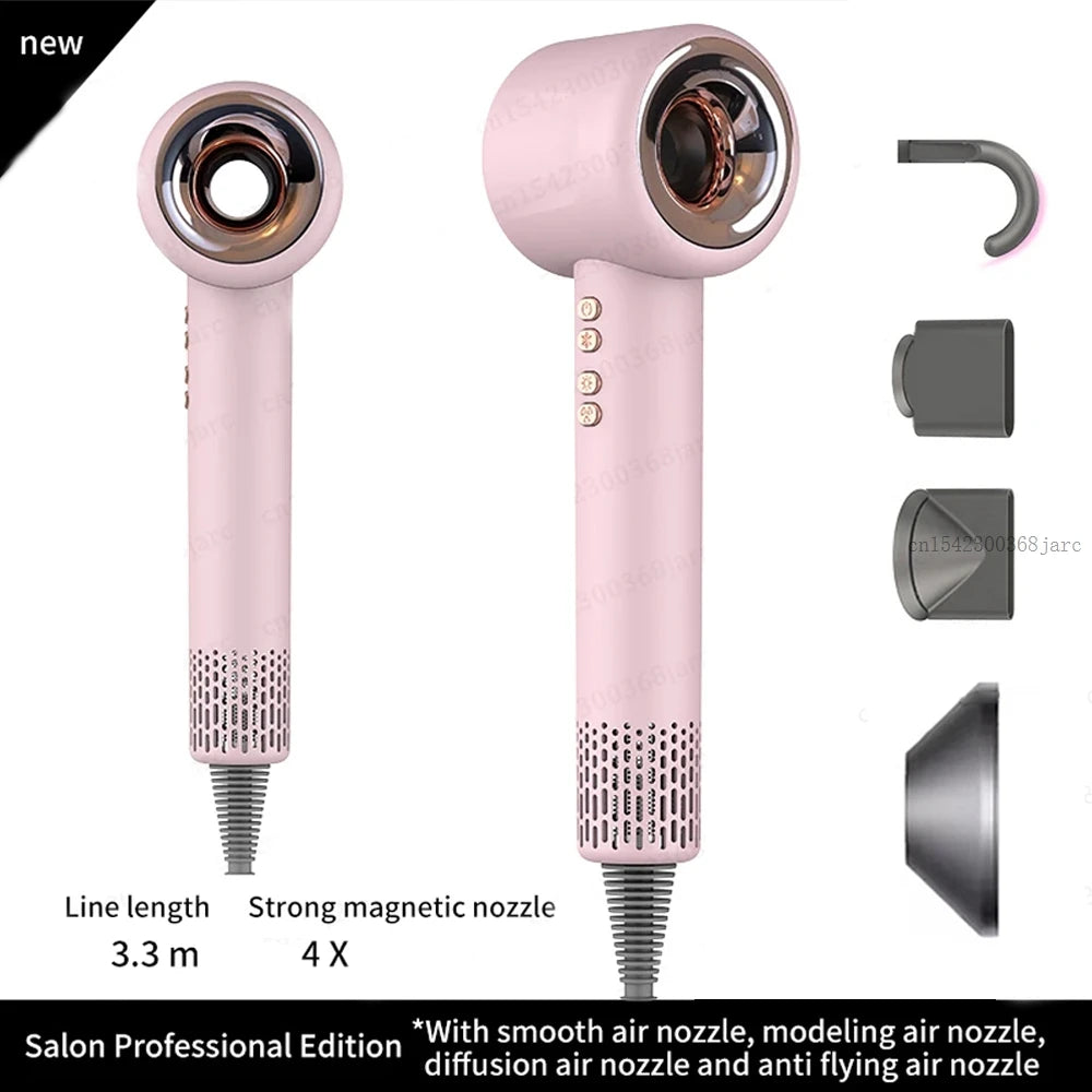 Secador de Cabelo Profissional 220V — Íons Negativos, Sem Hélice, Motor Brushless