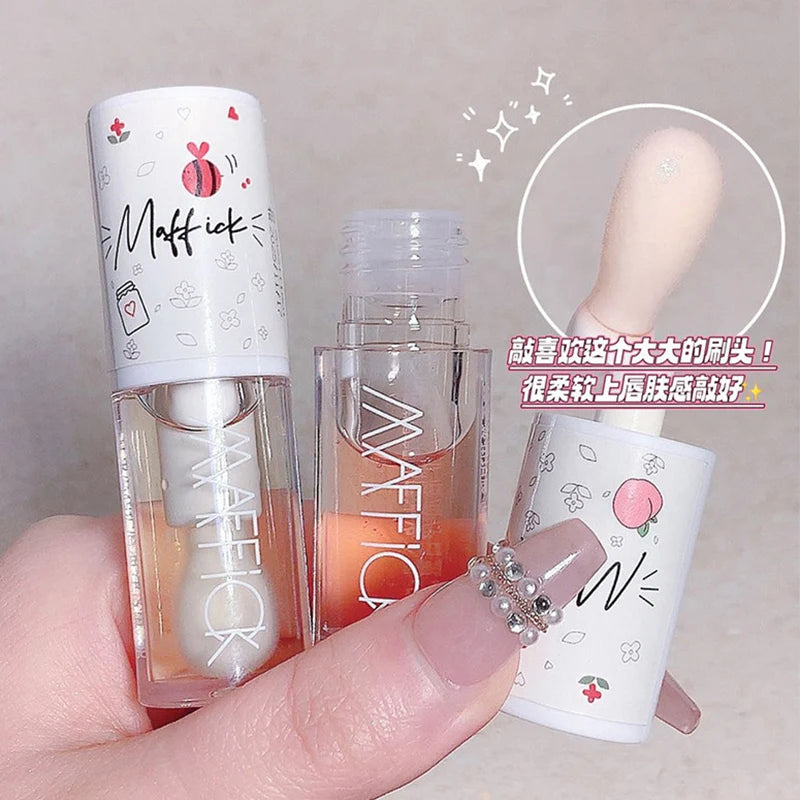 Gloss Labial Jelly Coreano com Pincel - Óleo Hidratante Longa Duração