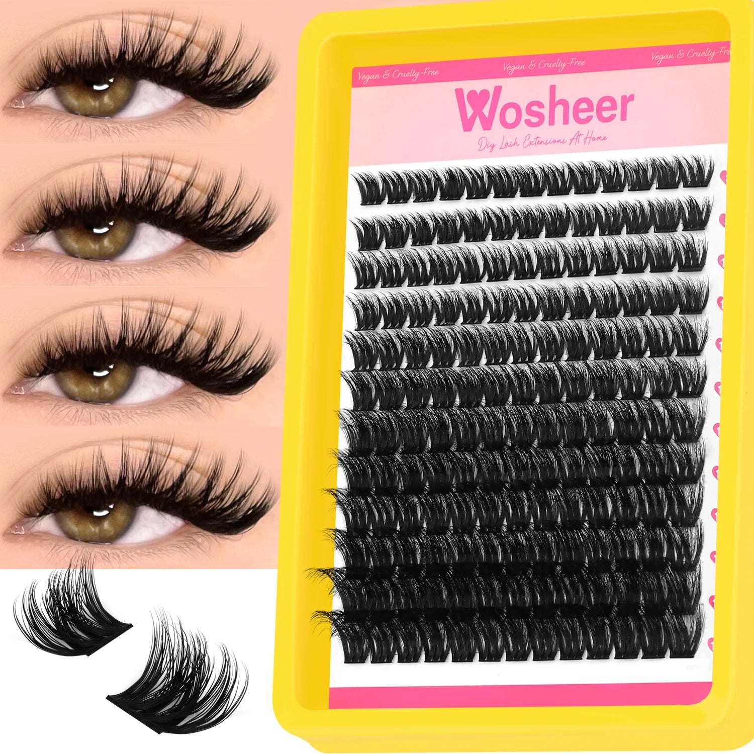 WOSHEER Kit de Cílios Spike - Extensão DIY Volume e Manga