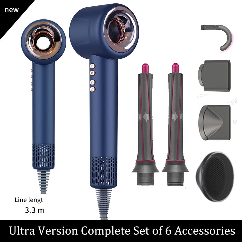 Secador de Cabelo Profissional 220V — Íons Negativos, Sem Hélice, Motor Brushless