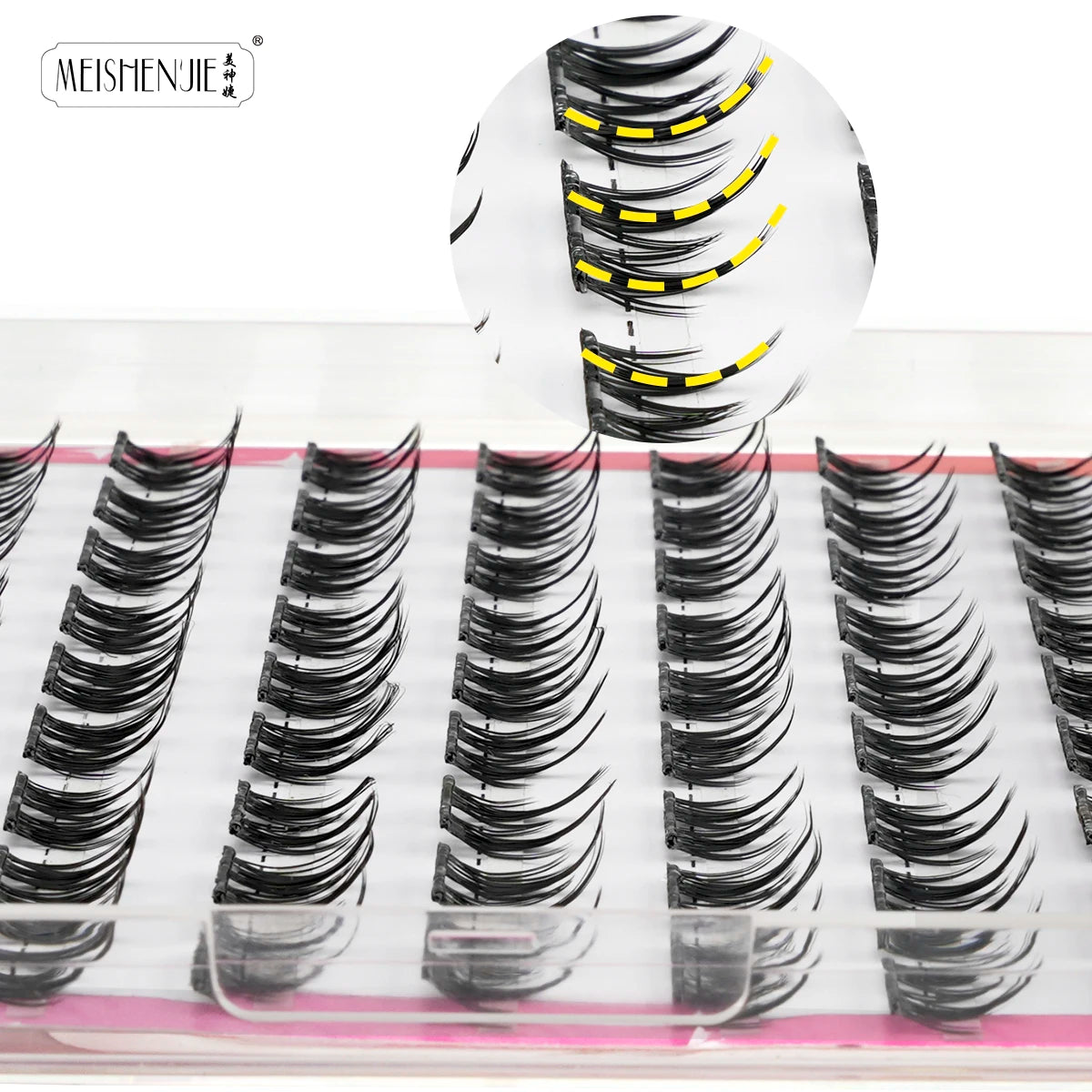 MEISHENJIE Cílios Postiços Adesivos 100 PCS - Extensão de Cílios DIY Sem Cola, Individual, Faux Cils