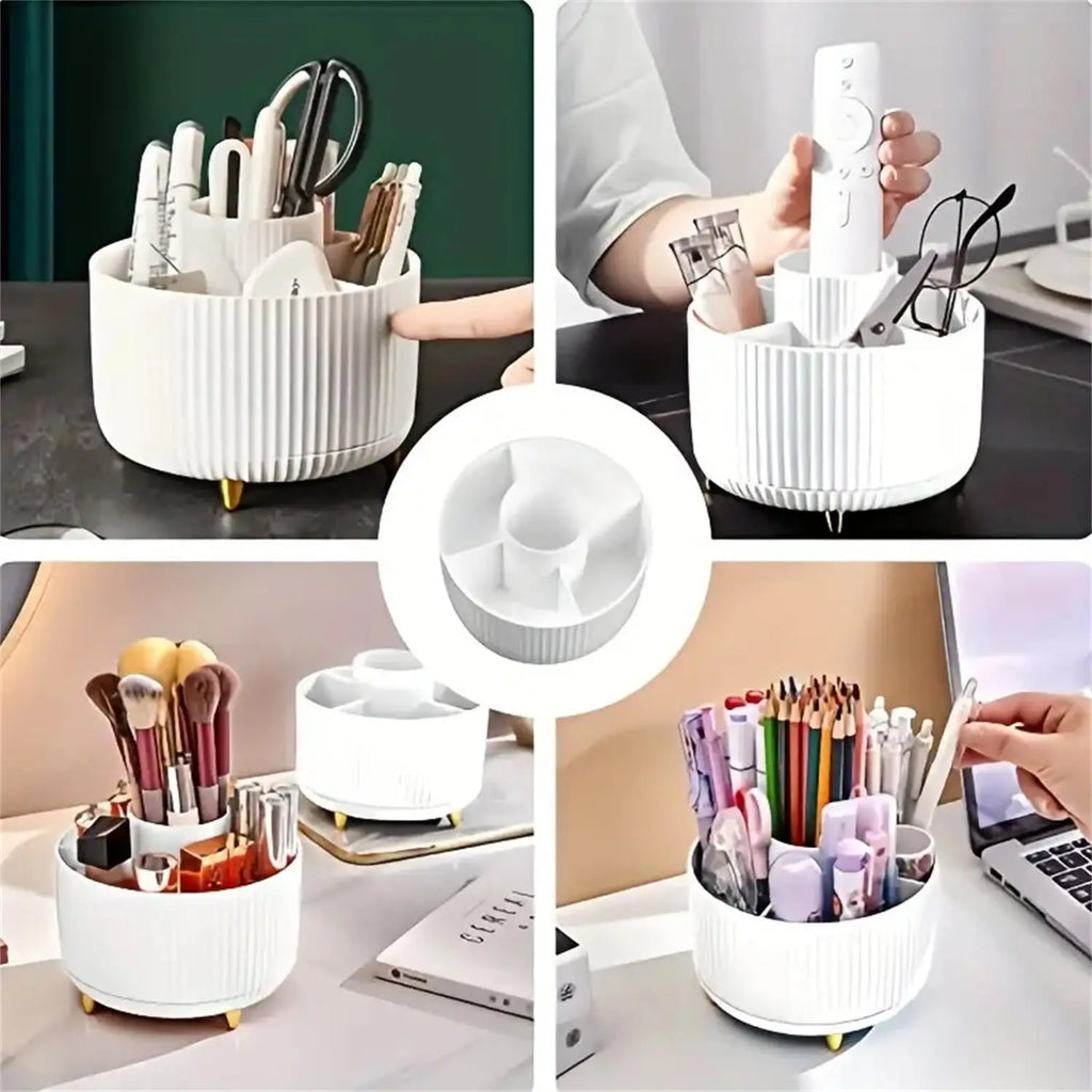 Organizador de Maquiagem Giratório 360° - 5 Compartimentos