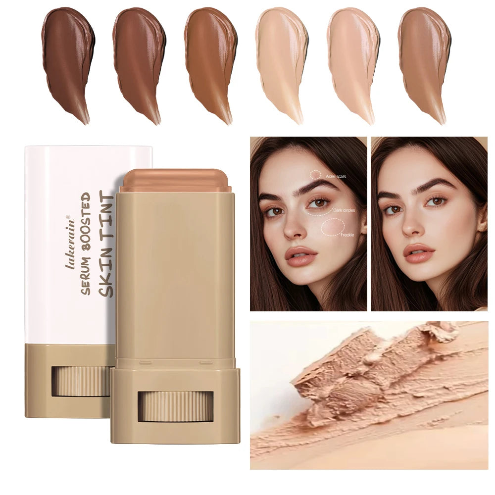 Bastão de Base Magic Eraser - Skin Tint com Sérum, Alta Cobertura e Efeito Aveludado