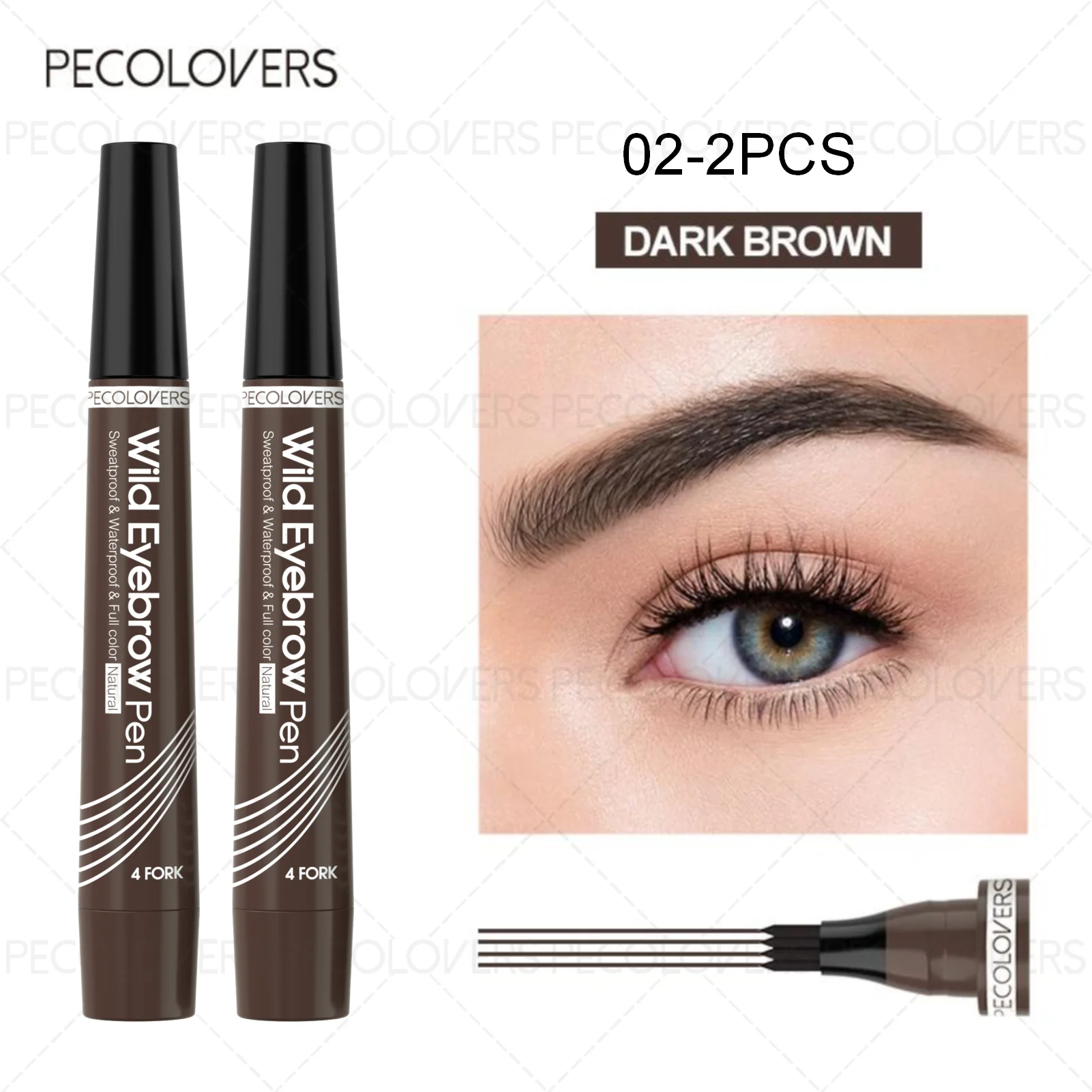 Caneta para Sobrancelha 6 Cores - 4 Pontas Impermeável