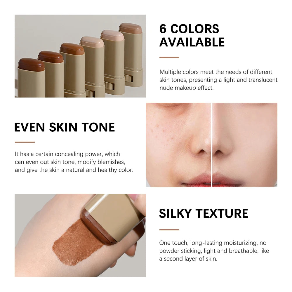 Bastão de Base Magic Eraser - Skin Tint com Sérum, Alta Cobertura e Efeito Aveludado