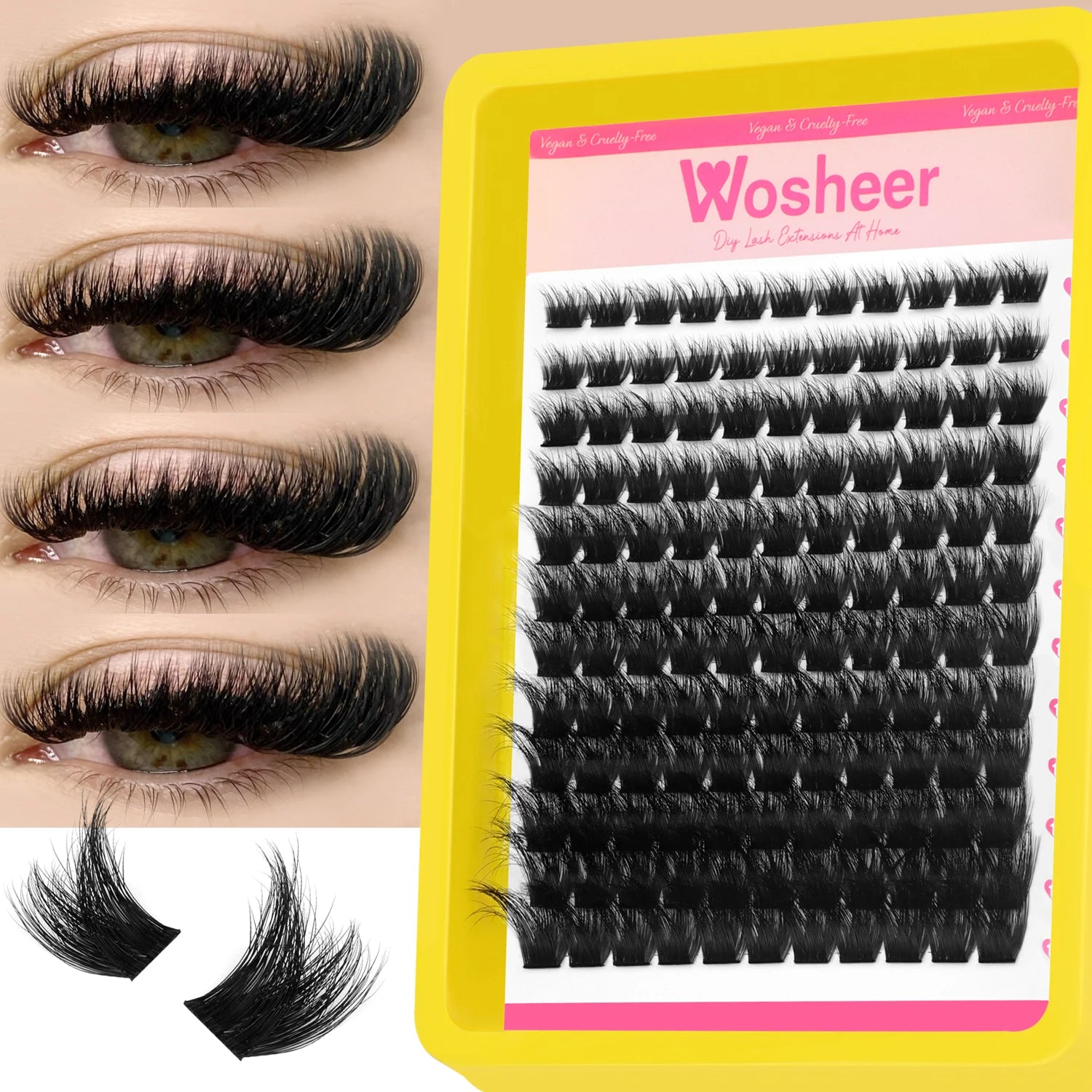 WOSHEER Kit de Cílios Spike - Extensão DIY Volume e Manga