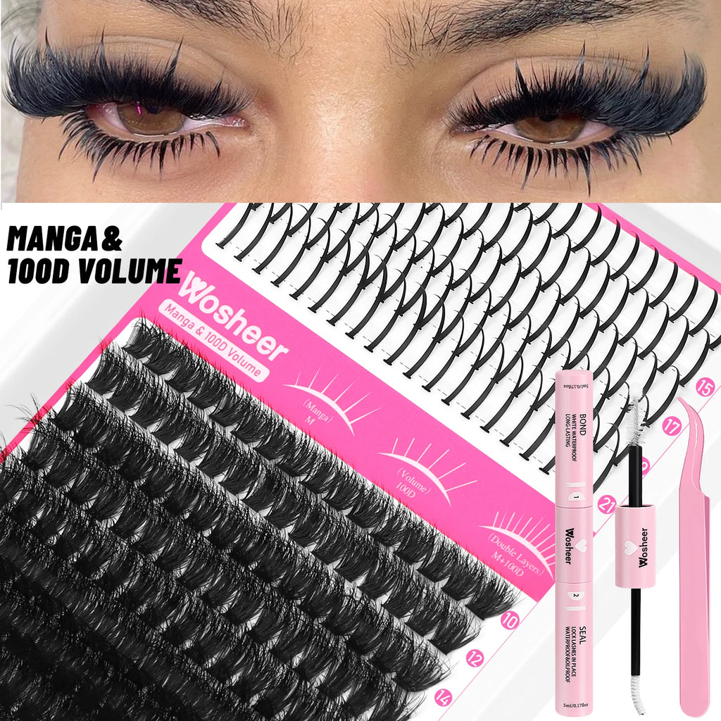 WOSHEER Kit de Cílios Spike - Extensão DIY Volume e Manga