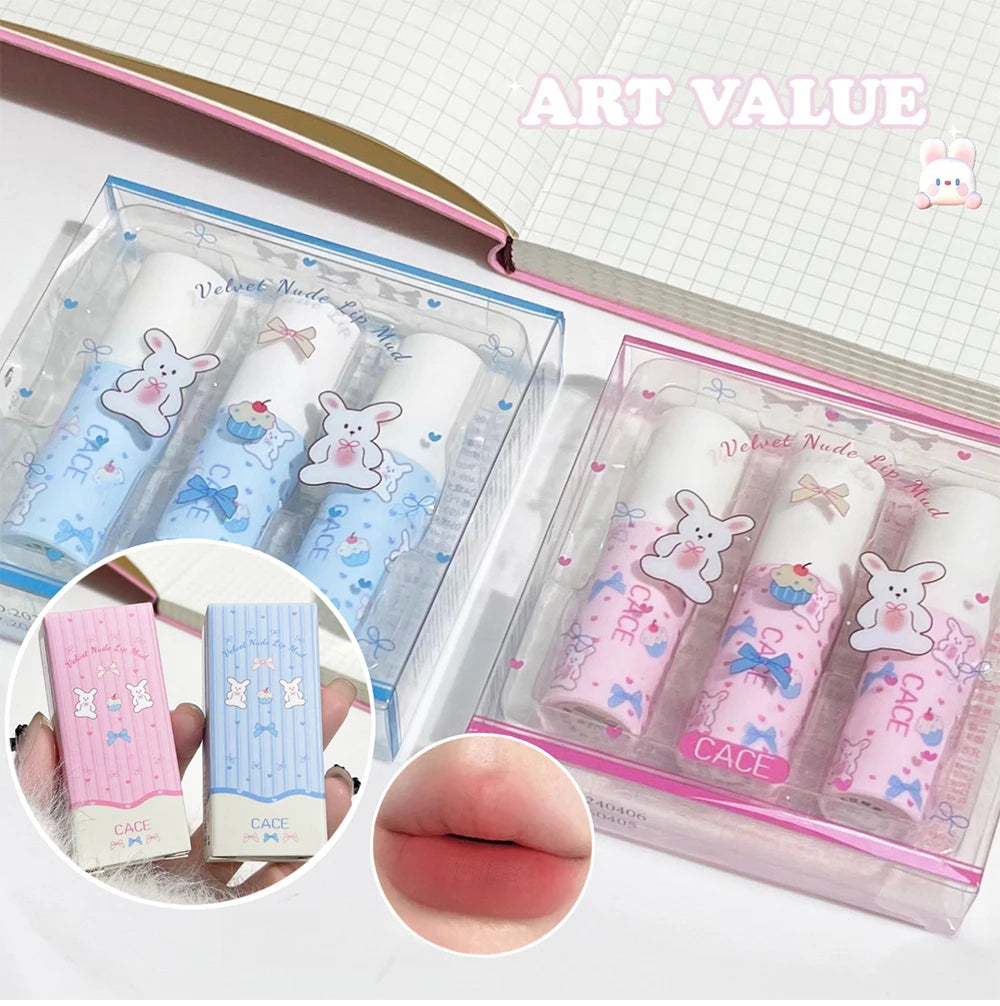 Kit Batom Matte Veludo Little Bunny - Textura Sedosa Longa Duração