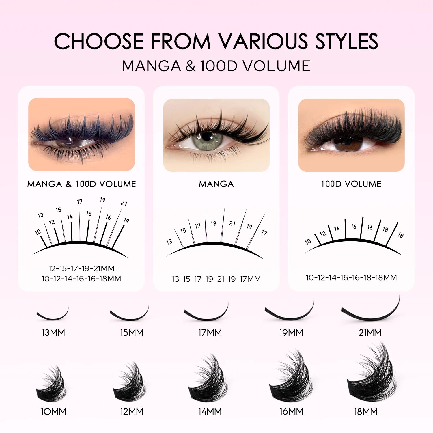 WOSHEER Kit de Cílios Spike - Extensão DIY Volume e Manga