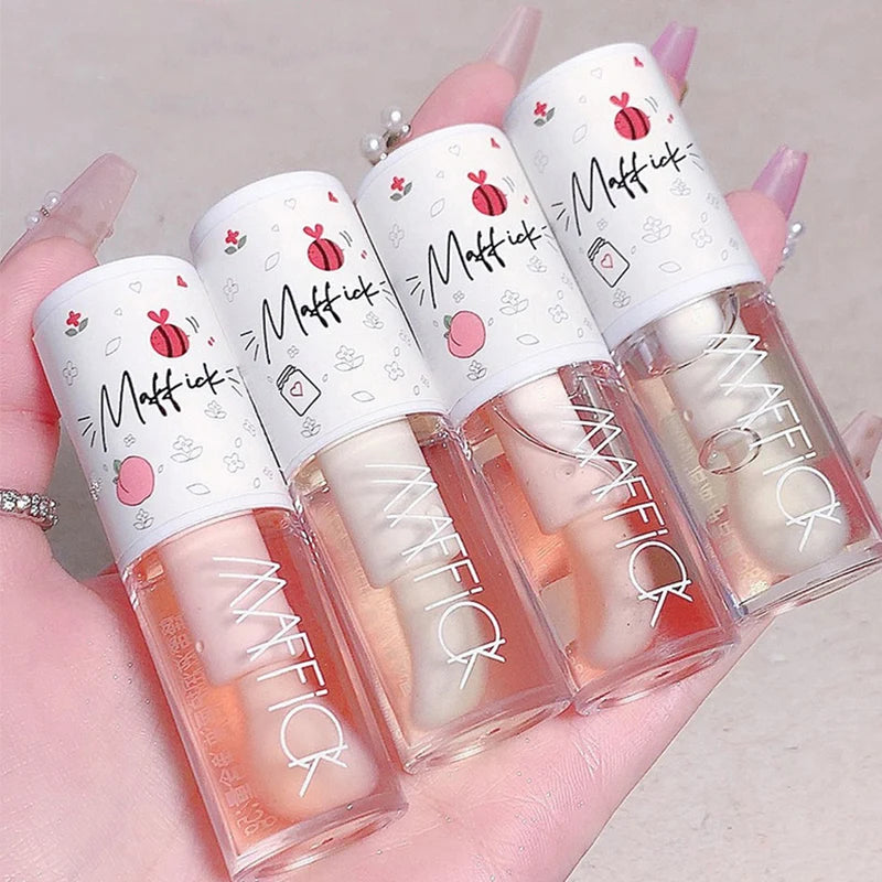 Gloss Labial Jelly Coreano com Pincel - Óleo Hidratante Longa Duração