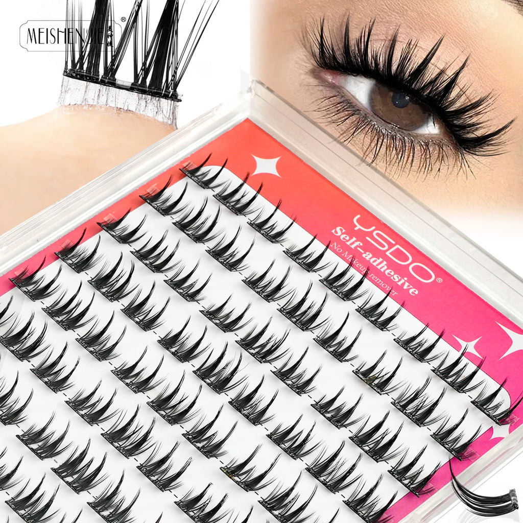 MEISHENJIE Cílios Postiços Adesivos 100 PCS - Extensão de Cílios DIY Sem Cola, Individual, Faux Cils