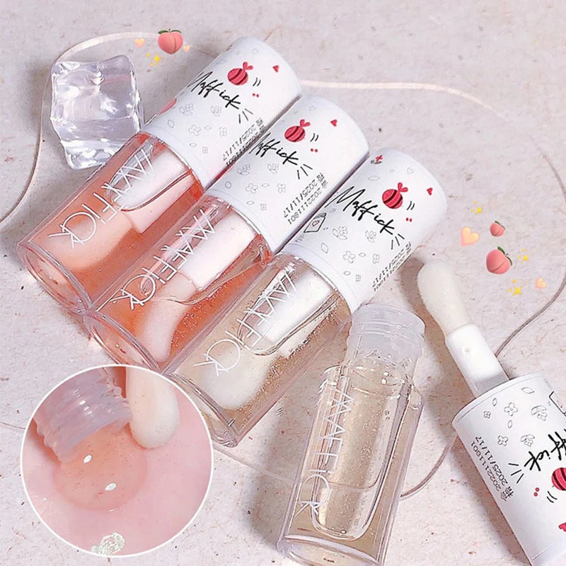 Gloss Labial Jelly Coreano com Pincel - Óleo Hidratante Longa Duração
