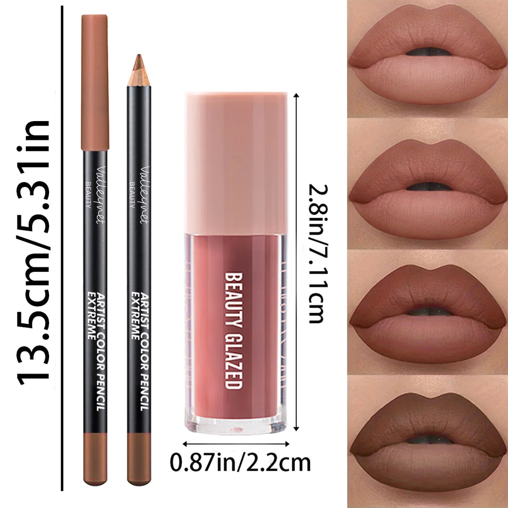 Kit 2 Produtos Labiais Velvet — Batom e Delineador