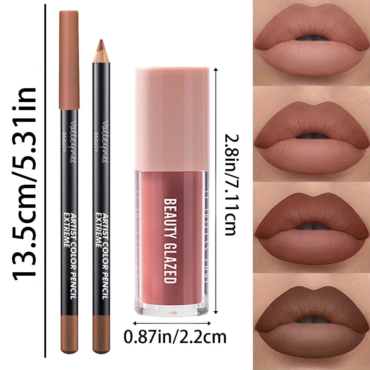 Kit 2 Produtos Labiais Velvet — Batom e Delineador