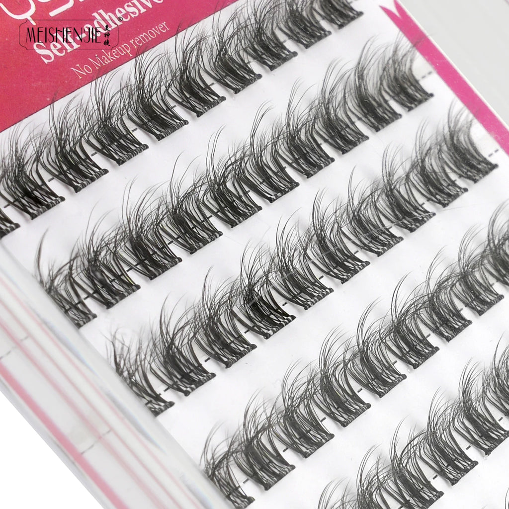 MEISHENJIE Cílios Postiços Adesivos 100 PCS - Extensão de Cílios DIY Sem Cola, Individual, Faux Cils