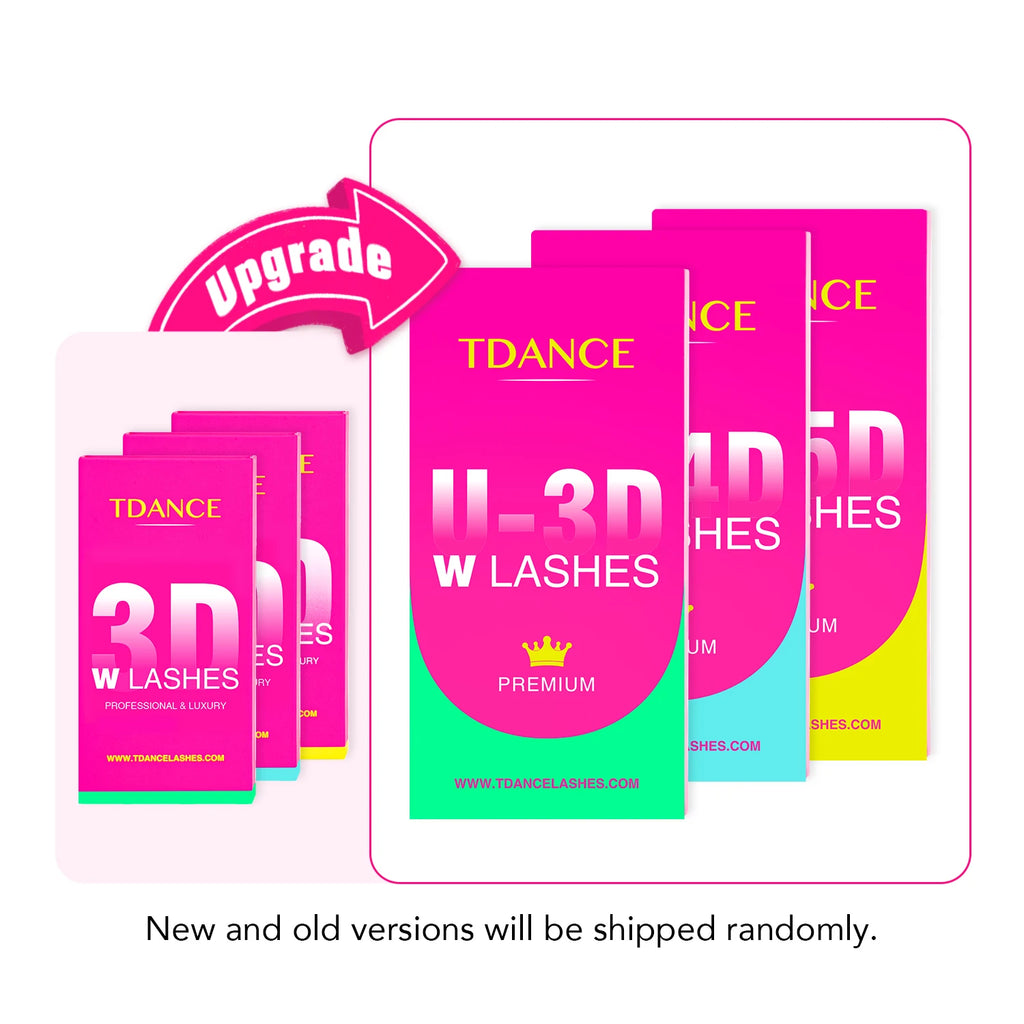 TDANCE Extensão de Cílios em U 3D 4D 5D 8-15MM - Leve, Macio e Natural